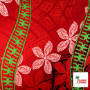 Plumeria Curved Double Border Peachskin Fabric| Islands Fabric