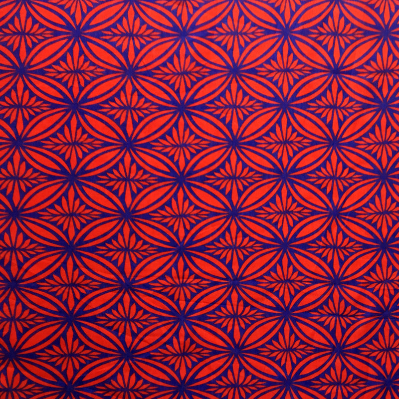 Tapa Flower Print Poly Linen Fabric | Islands Fabric