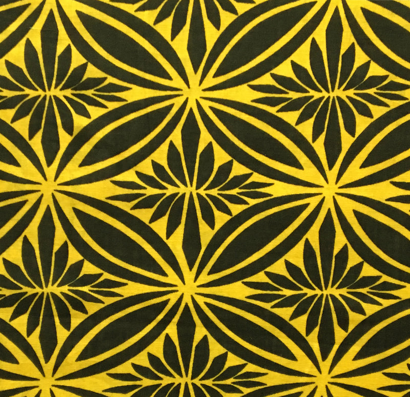 Tapa Flower Print Poly Linen Fabric | Islands Fabric