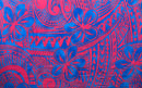 Blue & Shocking Pink Plumeria Flower Polyester Sarong