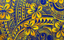 Golden Yellow & Blue Plumeria Flower Polyester Sarong