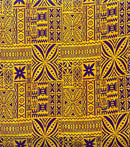 Yellow & Purple Polynesian Motif Barkcloth Fabric