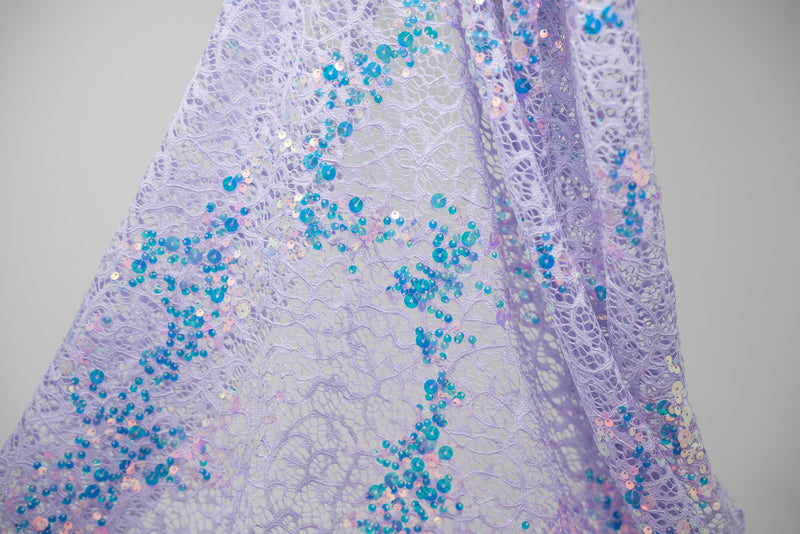 Precious Stretch Lace Sequin Fabric | Blue Moon Fabrics