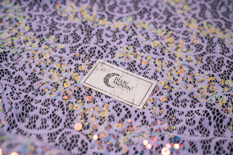 Precious Stretch Lace Sequin Fabric | Blue Moon Fabrics
