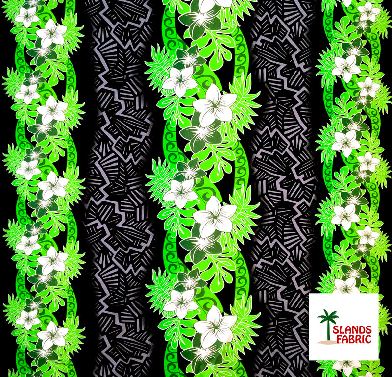 Triple Tropical Border Rayon Fabric | Islands Fabric