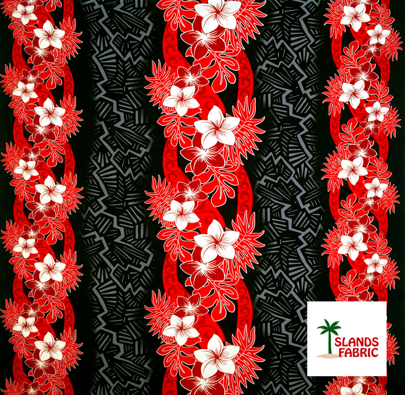 Triple Tropical Border Rayon Fabric | Islands Fabric