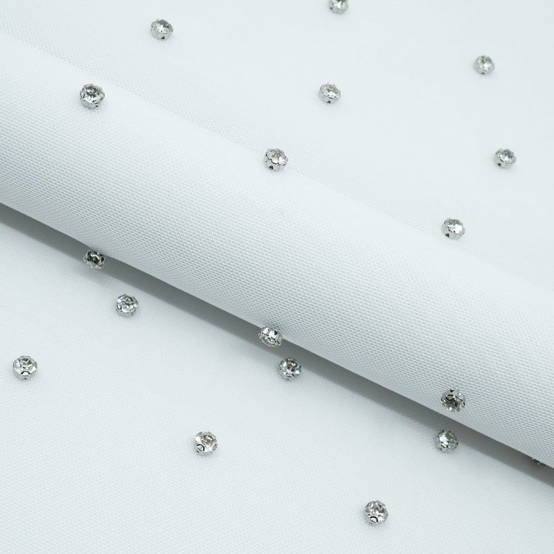 Stellar Rhinestone Stretch Mesh Fabric | Blue Moon Fabrics