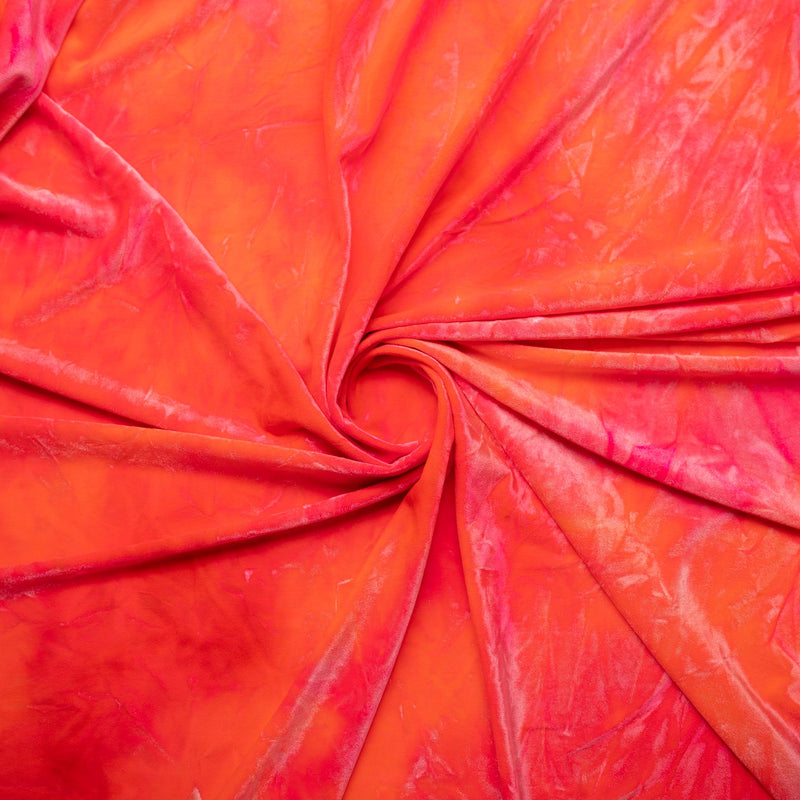 Renegade Tie Dyed Stretch Velvet Fabric | Blue Moon Fabrics