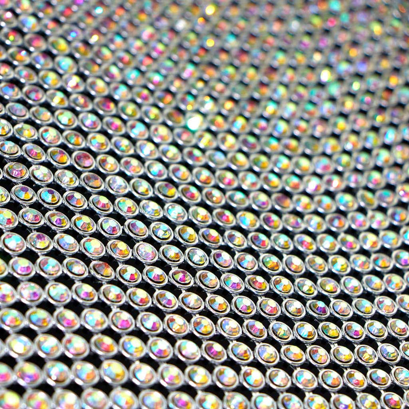 Rhinestone Aluminum Scale Mesh | Blue Moon Fabrics