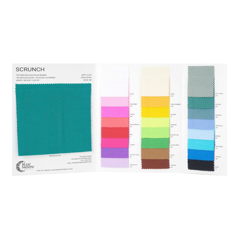 Scrunch Textured Recycled Nylon Spandex Color Card | Blue Moon Fabrics
