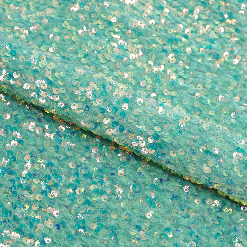 Sanibel Seashell Stretch Velvet Sequin Fabric | Blue Moon Fabrics