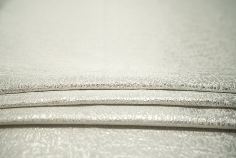 Snow Storm Metallic Brocade Fabric | Blue Moon Fabrics