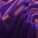 Sonic Swirl Embossed Foiled on Stretch Velvet Fabric | Blue Moon Fabrics