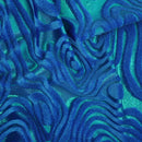 Sonic Swirl Embossed Foiled on Stretch Velvet Fabric | Blue Moon Fabrics