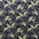 Charcoal colored Split Leaf Hammock Fern Fabric