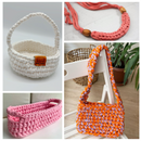 Recycled T-Shirt Fabric Yarn - Damson Color