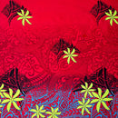 Red colored Tiare Traditional Tattoo Gradient Cotton Fabric