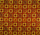 Rust & Cream colored Traditional Polynesian Tapa Checkered Design Cotton Light Barkcloth Fabric