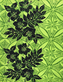 Lime Green 2nd image Tropical Floral Border Polyester Fabric
