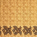 Sand Tropical Floral Border Polyester Fabric