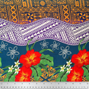 Tapa, Tribal Tattoo Hibiscus Plumeria Peachskin Fabric | Islands Fabric