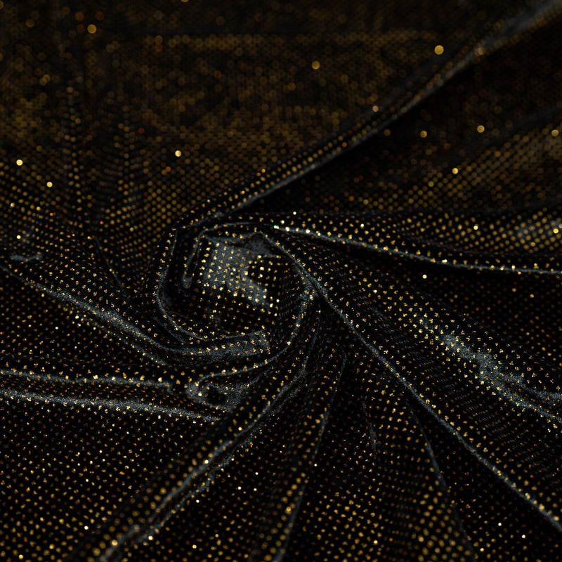 Vivian Glitter Printed Stretch Velvet Fabric | Blue Moon Fabrics
