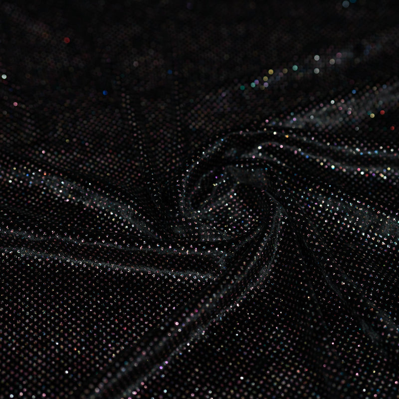 Vivian Glitter Printed Stretch Velvet Fabric | Blue Moon Fabrics
