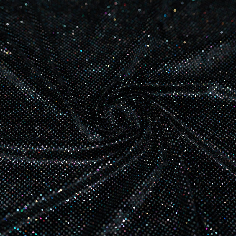 Vivian Glitter Printed Stretch Velvet Fabric | Blue Moon Fabrics