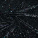 Vivian Glitter Printed Stretch Velvet Fabric | Blue Moon Fabrics