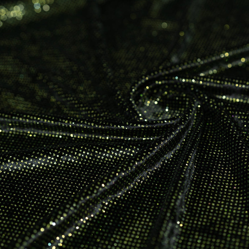 Vivian Glitter Printed Stretch Velvet Fabric | Blue Moon Fabrics