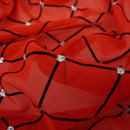 Diamonds Flocked Stretch Mesh Fabric | Blue Moon Fabrics