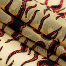 Fiery Glittered Flocked Stretch Mesh Fabric | Blue Moon Fabrics