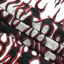 Fiery Glittered Flocked Stretch Mesh Fabric | Blue Moon Fabrics