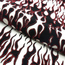 Fiery Glittered Flocked Stretch Mesh Fabric | Blue Moon Fabrics