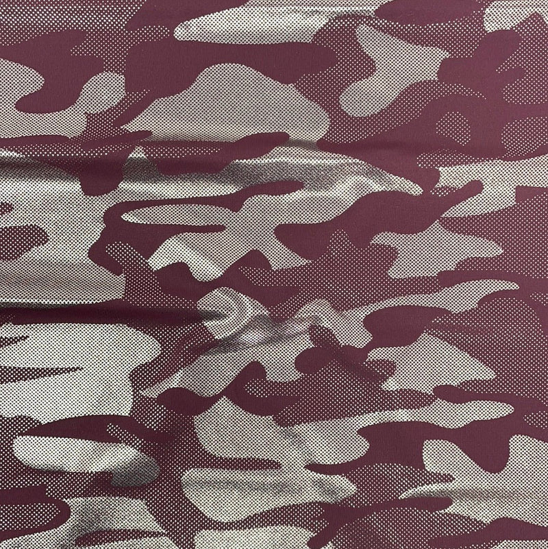 GI Jane Foil Printed Superflex Heavy Compression Spandex Fabric | Blue Moon Fabrics