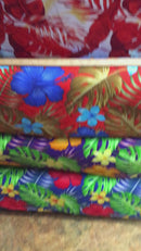 All over Tropical Flowers Cotton Fabric | Islands Fabric