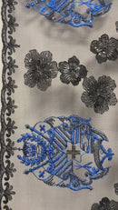 Black Hibiscus Flowers Tonga Seal Lace | Islands Fabric