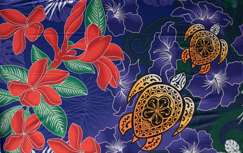 Hibiscus Tiare Turtle Sarong