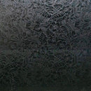 Hibiscus Plumeria Tiare Monstera,Musa Acuminata, Anthurium leaves | Polyester Foil Printed Fabric Black/Silver