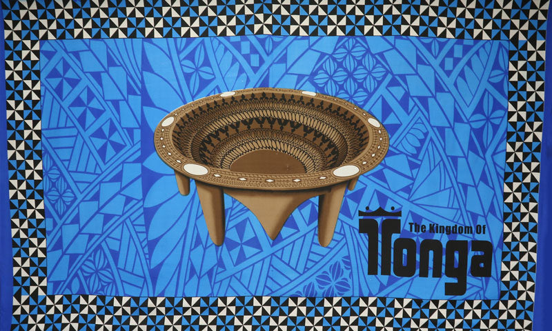 Kingdom of Tonga Kava Bowl All Around Border | Sarong Blue