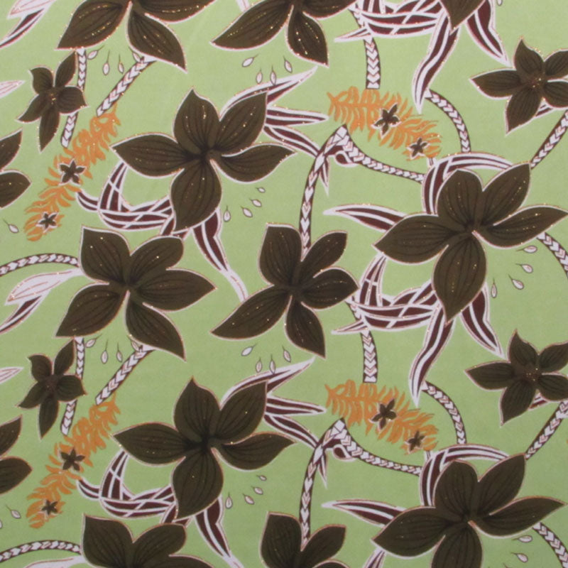 Large All Over Plumeria Fabric | Glitter Polyester