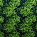 Hisbiscus Plumeria Tropical Leaves | Cotton Light Barkcloth Fabric Green