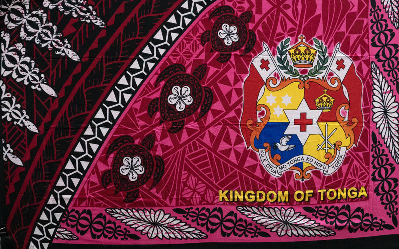 Kingdom of Tonga Seal Turtle Plumeria | Sarong Pink
