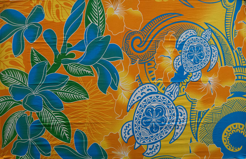 Hibiscus/Tiare/Turtle | Sarong Orange