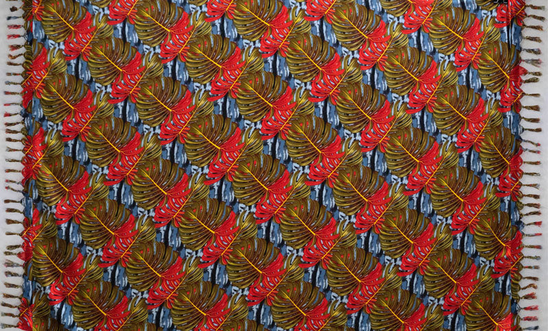 Split Leaf Sarong with Fringes