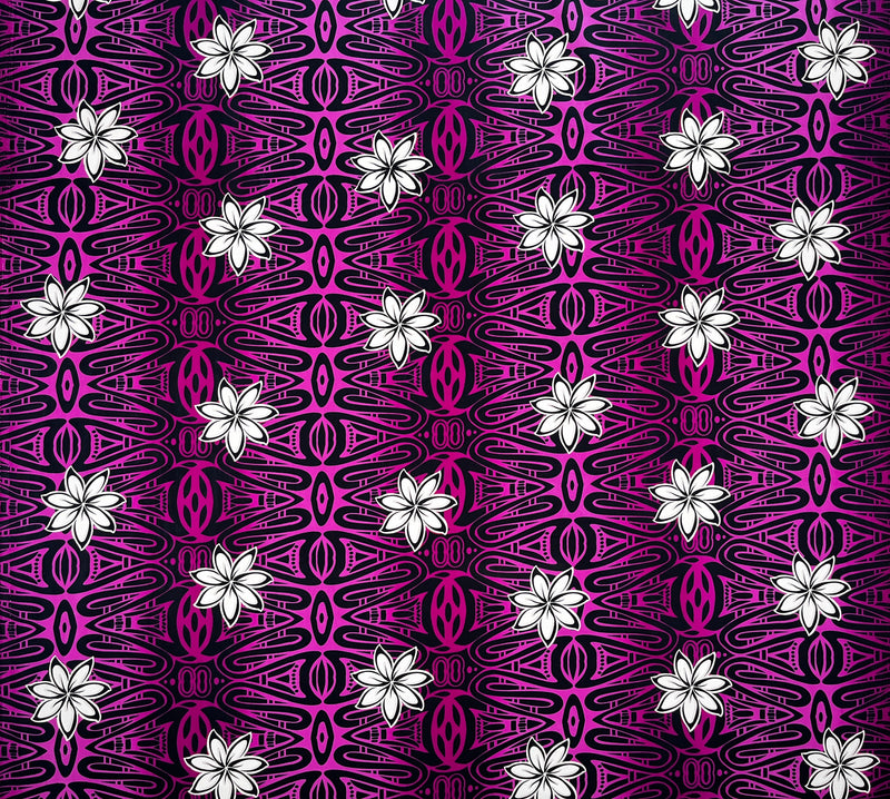 Tiare Polynesian Geometric design Cotton Fabric