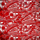 Traditional Polynesian Tattoo Hibiscus Plumeria Swirls Design Cotton Fabric | Islands Fabric