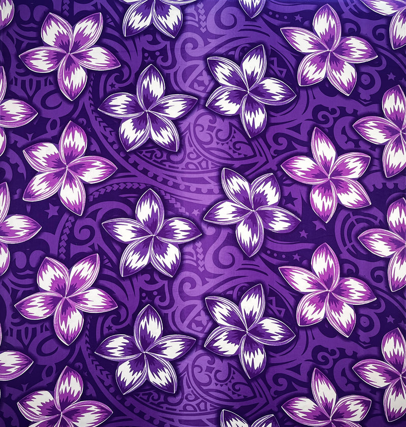 Plumeria Traditional Tattoo background Peachskin Fabric | Islands Fabric