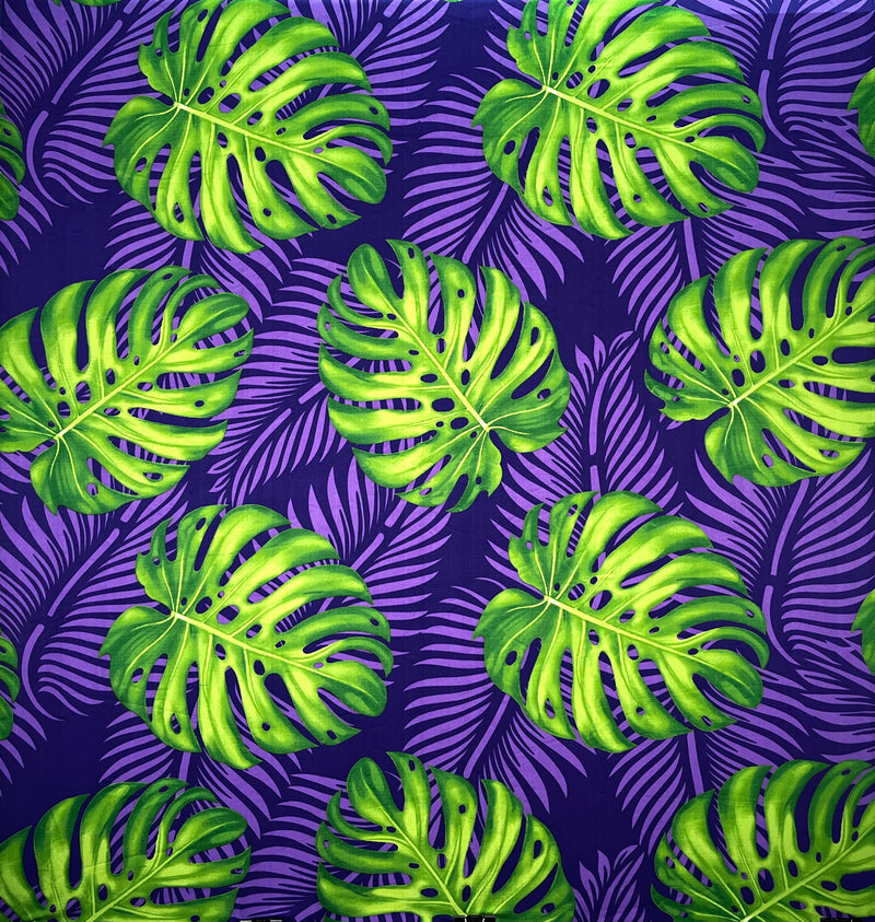 Monstera Dypsis Lutescens Leaves Fabric  | Peachskin