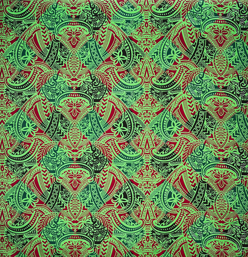 Traditional Polynesian Tattoo All Over design Peachskin Fabric | Islands Fabric